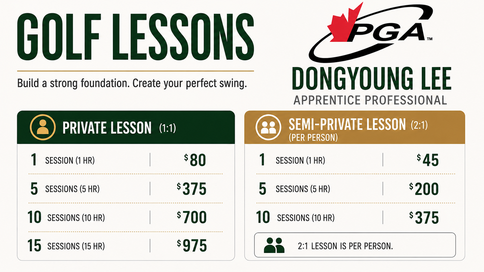 Golf Lessons English